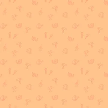 Seamless pattern with construction tools linear icons, vector illustration Stock Illustration