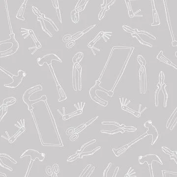 Seamless pattern with construction tools. Vector illustration 스톡 일러스트