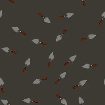 Seamless pattern construction trowel cement cartoon vector Stock Illustration