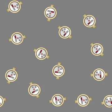 Seamless pattern consumption water meter cartoon vector 스톡 일러스트