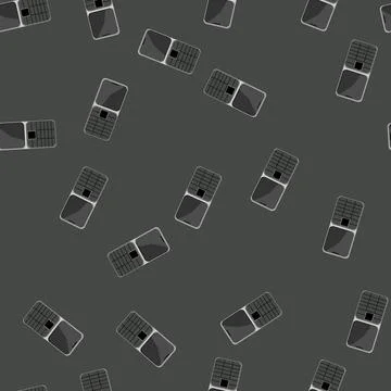Seamless pattern contact button phone cartoon vector 库存插图