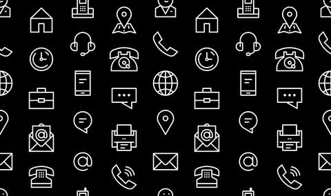 Seamless pattern with contact icons Illustrazione stock