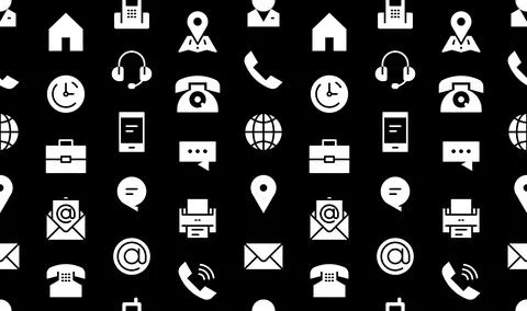 Seamless pattern with contact icons Stock Illustration