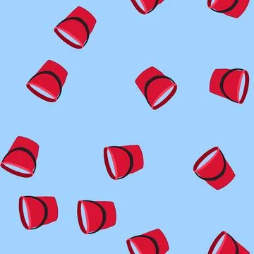 Seamless pattern container bucket water cartoon vector Ilustración de archivo