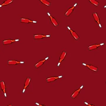 Seamless pattern container glass bottle soda cartoon vector イラスト素材