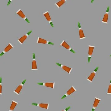Seamless pattern container glue bottle cartoon vector Stock Illustration