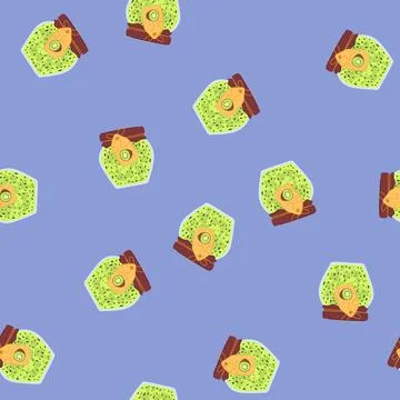 Seamless pattern container jam jar cartoon vector Stock Illustration