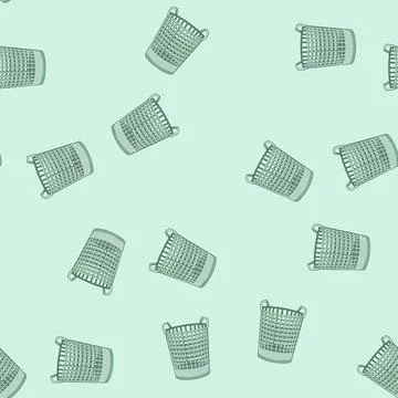 Seamless pattern container laundry basket plastic cartoon vector Illustrazione stock