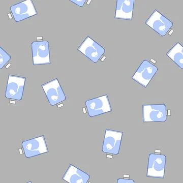 Seamless pattern container milk box cartoon vector Stock Illustration