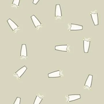 Seamless pattern container milk cup cartoon vector Stock Illustration