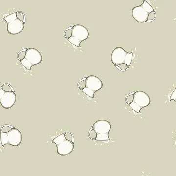 Seamless pattern container milk jug cartoon vector Stock Illustration