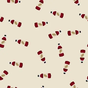 Seamless pattern container plastic soda bottle cartoon vector 스톡 일러스트