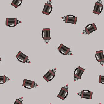 Seamless pattern container sport drinking bottle cartoon vector Stock Illustration