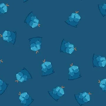 Seamless pattern container trash bag cartoon vector Stock Illustration