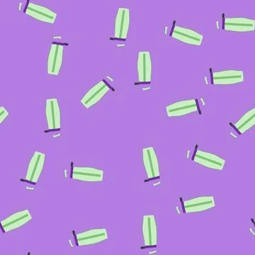 Seamless pattern container water bottle cartoon vector Illustrazione stock