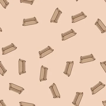Seamless pattern contemporary couch leather cartoon vector Stock Illustration