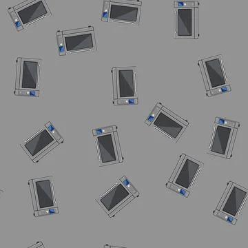 Seamless pattern contemporary oven kitchen cartoon vector Stock Illustration