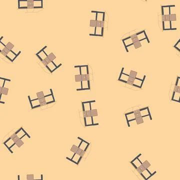 Seamless pattern contemporary table dining cartoon vector Stockillustratie