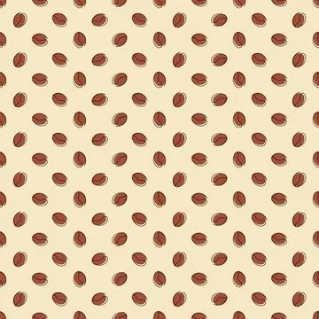 Seamless pattern with continuous line coffee beans Illustrazione stock