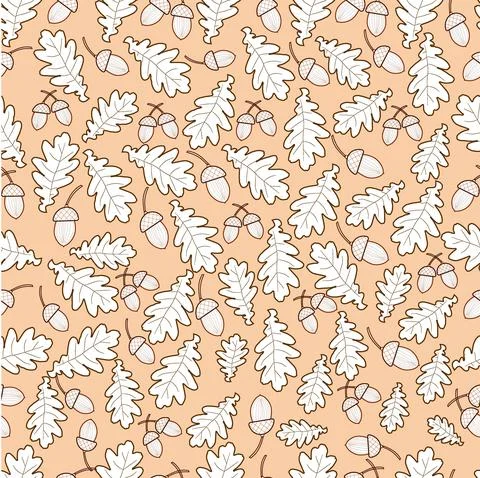 Seamless pattern contour leaves. Stock Illustration