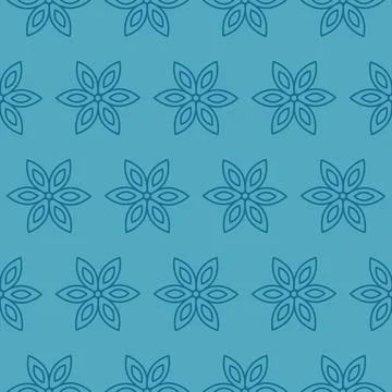 Seamless pattern of contour snowflakes. Simple geometric winter pattern on .. Stock Illustration