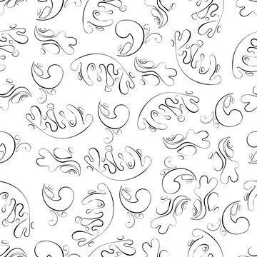 Seamless pattern of contour splashes of water イラスト素材