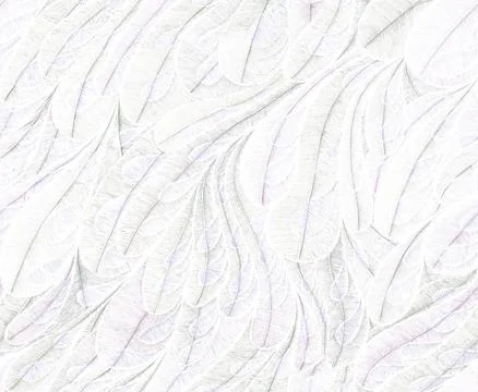 Seamless pattern with contours of bird feathers Stock Illustration