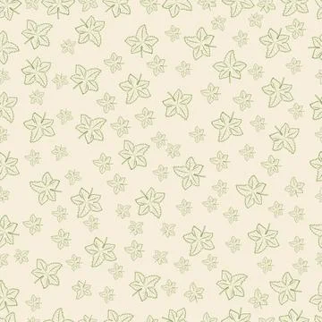 Seamless pattern with contours of maple leaves Stockillustratie