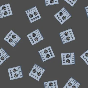 Seamless pattern control audio mixer cartoon vector 库存插图