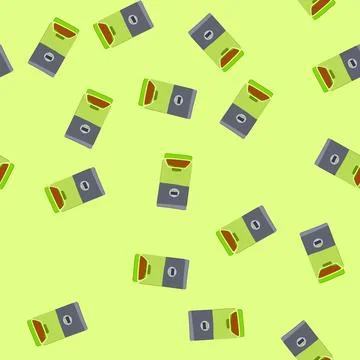 Seamless pattern control automatic pet feeder cartoon vector Stock Illustration