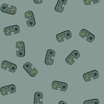 Seamless pattern control gamepad cartoon vector 库存插图