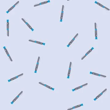 Seamless pattern control insulin pen cartoon vector Stock Illustration