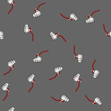 Seamless pattern control plumbing valve cartoon vector Stock Illustration