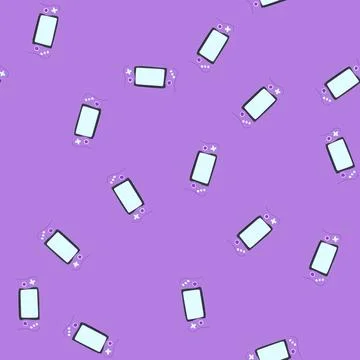 Seamless pattern control portable gaming device cartoon vector Stock Illustration