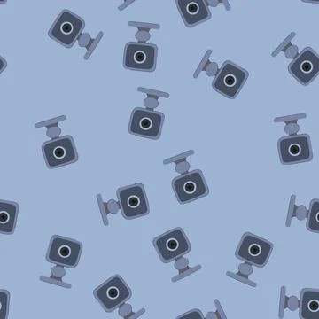 Seamless pattern control security camera cartoon vector 库存插图