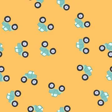 Seamless pattern control toy car cartoon vector Stock Illustration