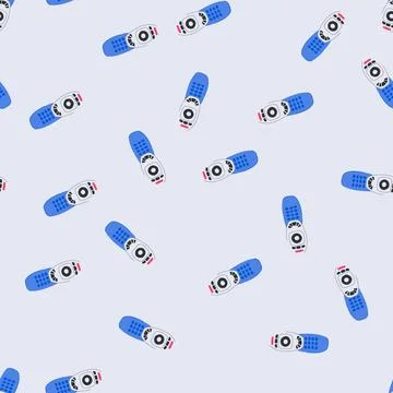Seamless pattern control tv remote cartoon vector Stock Illustration