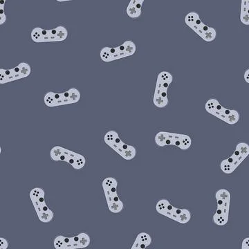 Seamless pattern controller gamepad cartoon vector Stock Illustration