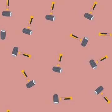 Seamless pattern contruction mason s hammer cartoon vector Illustrazione stock