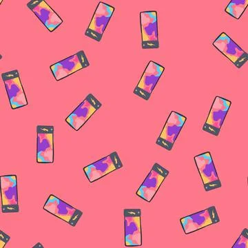 Seamless pattern convenience charging mouse pad wireless cartoon vector Stock Illustration