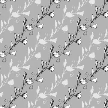 Seamless pattern of convolvulus retro vintage. Illustrazione stock