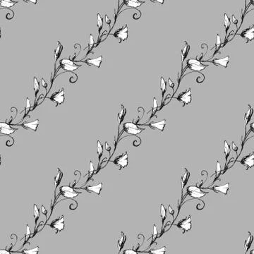 Seamless pattern of convolvulus retro vintage. Stock Illustration