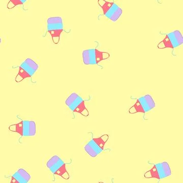 Seamless pattern cook apron kitchen cartoon vector Stock Illustration