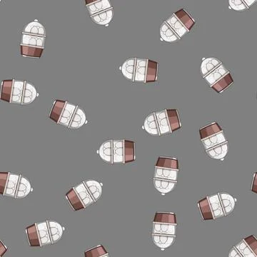 Seamless pattern cook egg cooker cartoon vector Stock Illustration