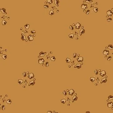 Seamless pattern Cookie crumbs and broken chocolate chip pieces scattered acr Stockillustratie