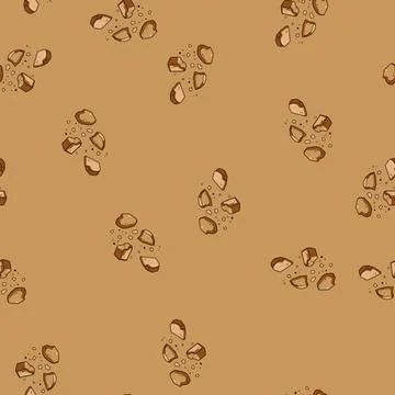 Seamless pattern Cookie crumbs falling on white background creating texture Stock Illustration