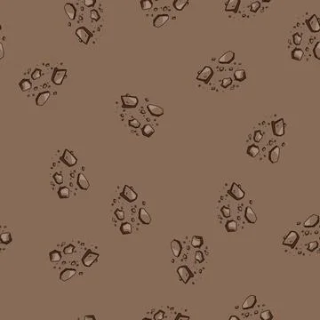 Seamless pattern Cookie crumbs pieces chocolate chip sugar food Illustrazione stock