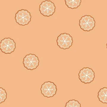 Seamless pattern cookie gingerbread cartoon vector Stock Illustration