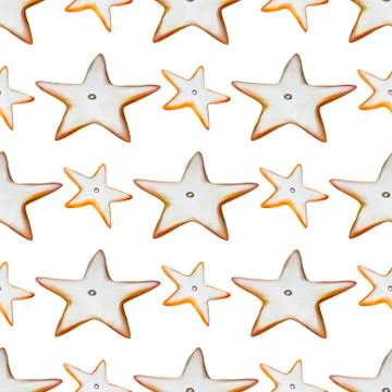 Seamless pattern cookie star in cartoon style. Abstract background. Seamless Stock Illustration