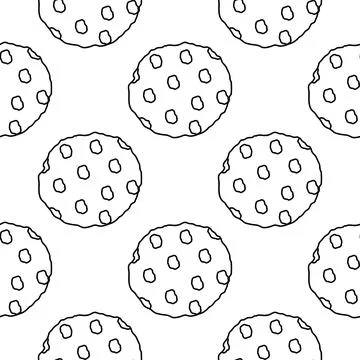 Seamless pattern of cookies cake hand drawn Stock Illustration